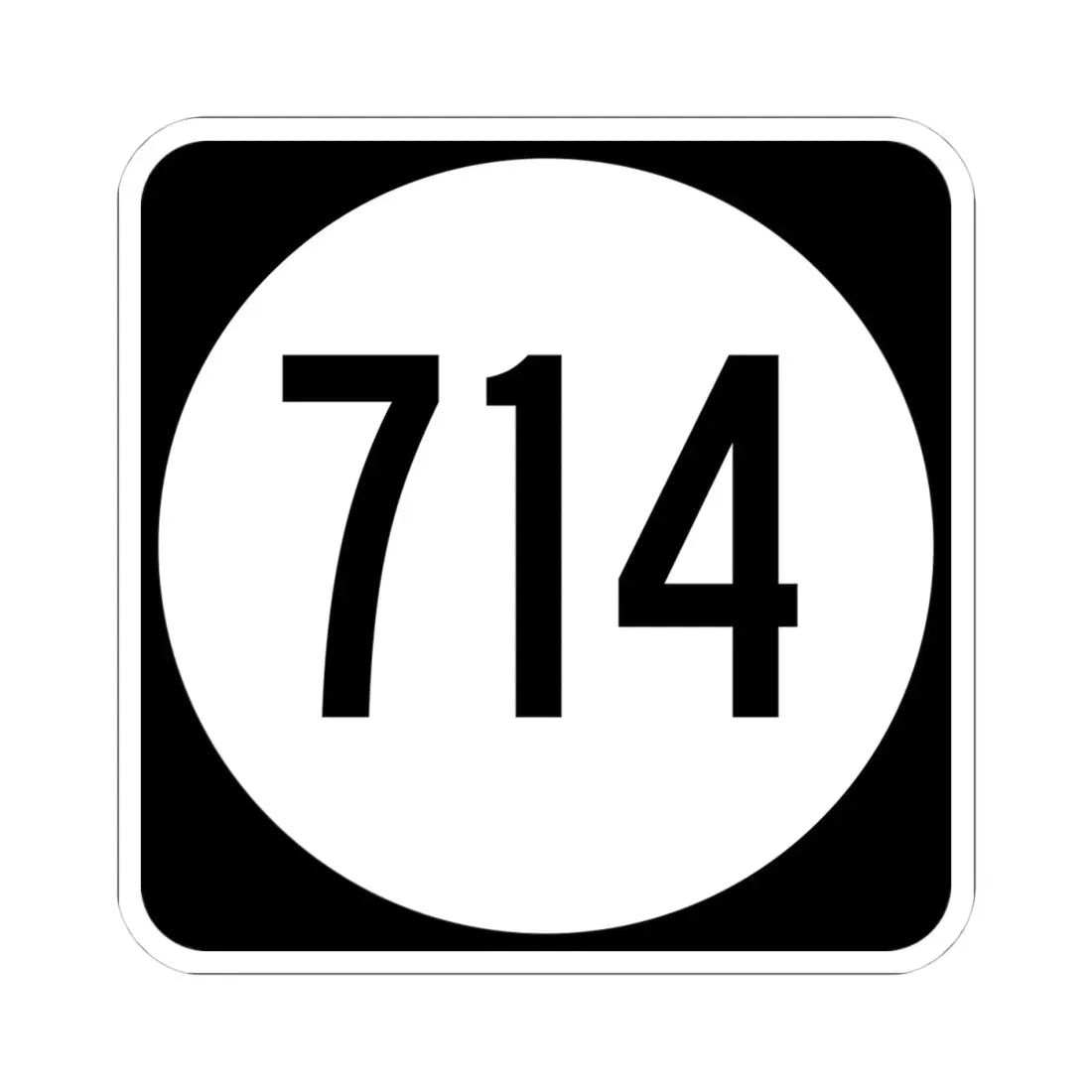 Circle sign 714 Virginia (Virginia) (Road Sign) STICKER Vinyl Kiss-Cut Decal 4 Inch White - The Sticker Space