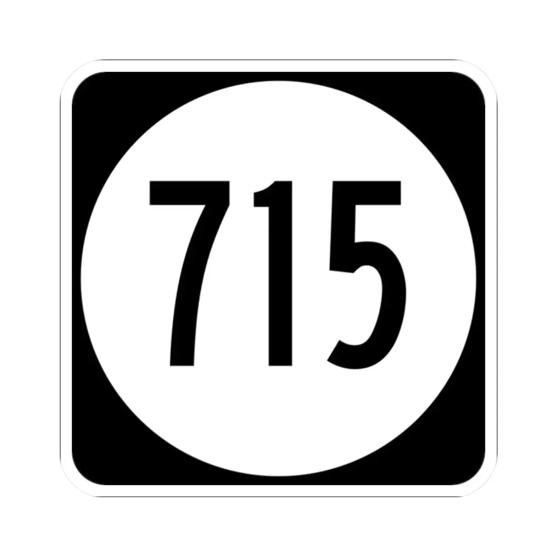 Circle sign 715 Virginia (Virginia) (Road Sign) STICKER Vinyl Kiss-Cut Decal 2 Inch White - The Sticker Space