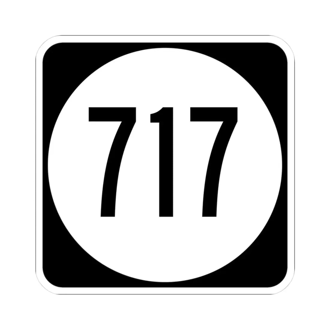 Circle sign 717 Virginia (Virginia) (Road Sign) STICKER Vinyl Kiss-Cut Decal 3 Inch White - The Sticker Space