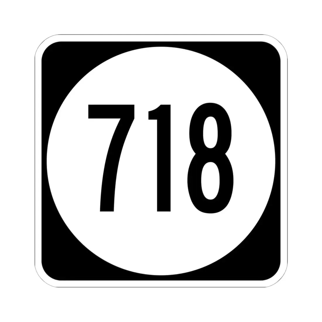 Circle sign 718 Virginia (Virginia) (Road Sign) STICKER Vinyl Kiss-Cut Decal 6 Inch White - The Sticker Space