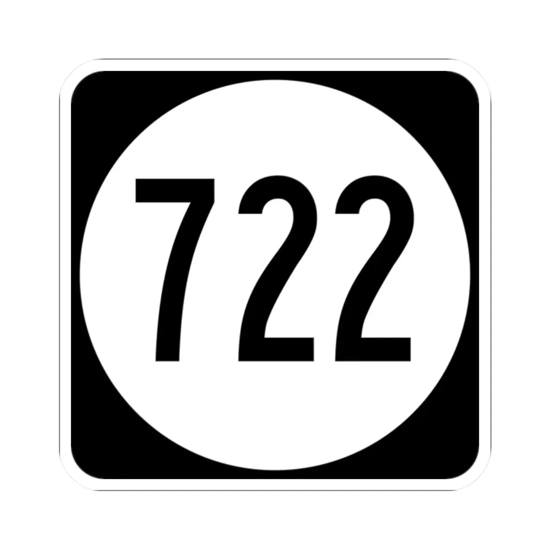 Circle sign 722 Virginia (Virginia) (Road Sign) STICKER Vinyl Kiss-Cut Decal 2 Inch White - The Sticker Space