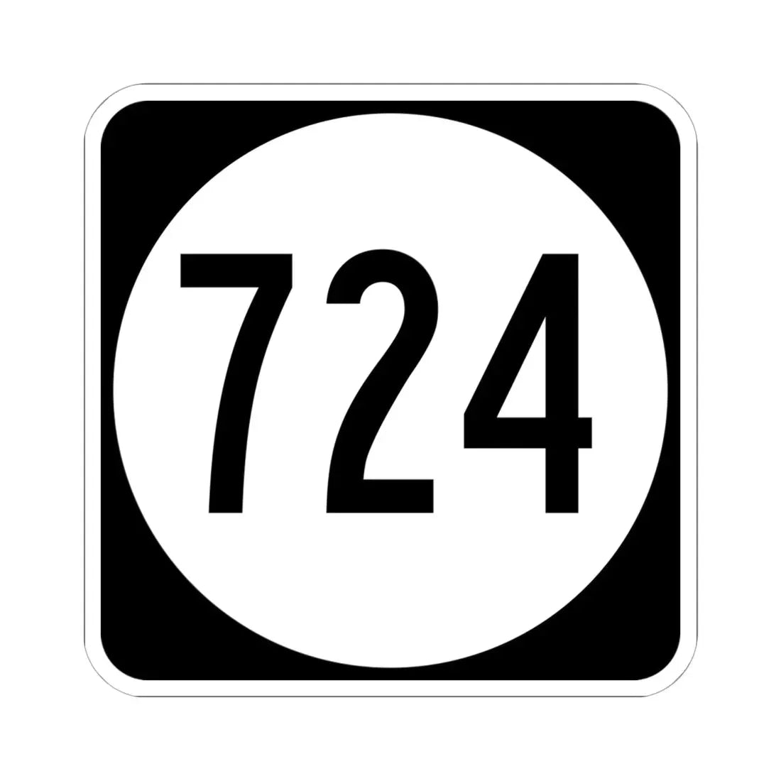 Circle sign 724 Virginia (Virginia) (Road Sign) STICKER Vinyl Kiss-Cut Decal 6 Inch White - The Sticker Space