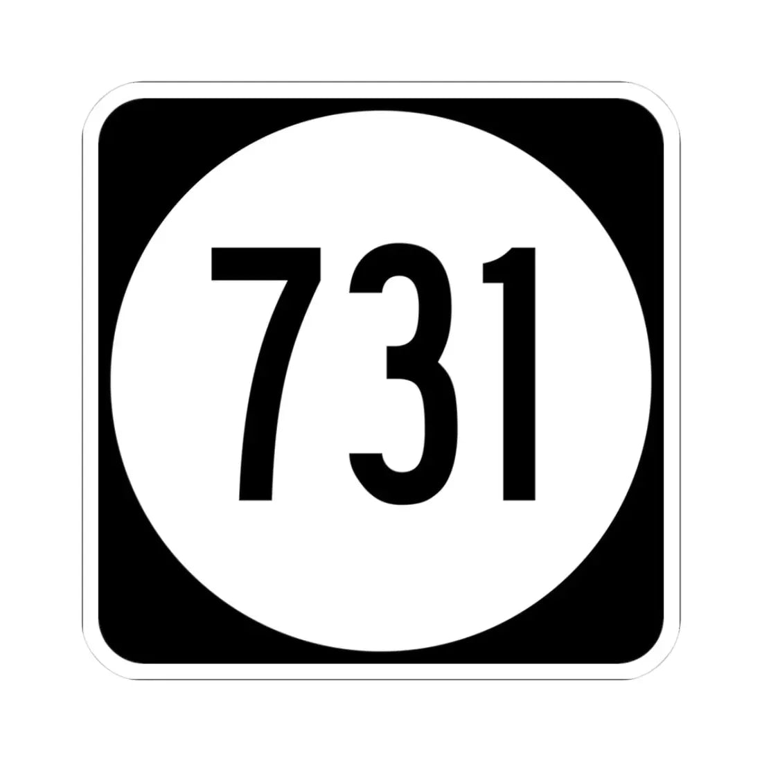 Circle sign 731 Virginia (Virginia) (Road Sign) STICKER Vinyl Kiss-Cut Decal 3 Inch White - The Sticker Space