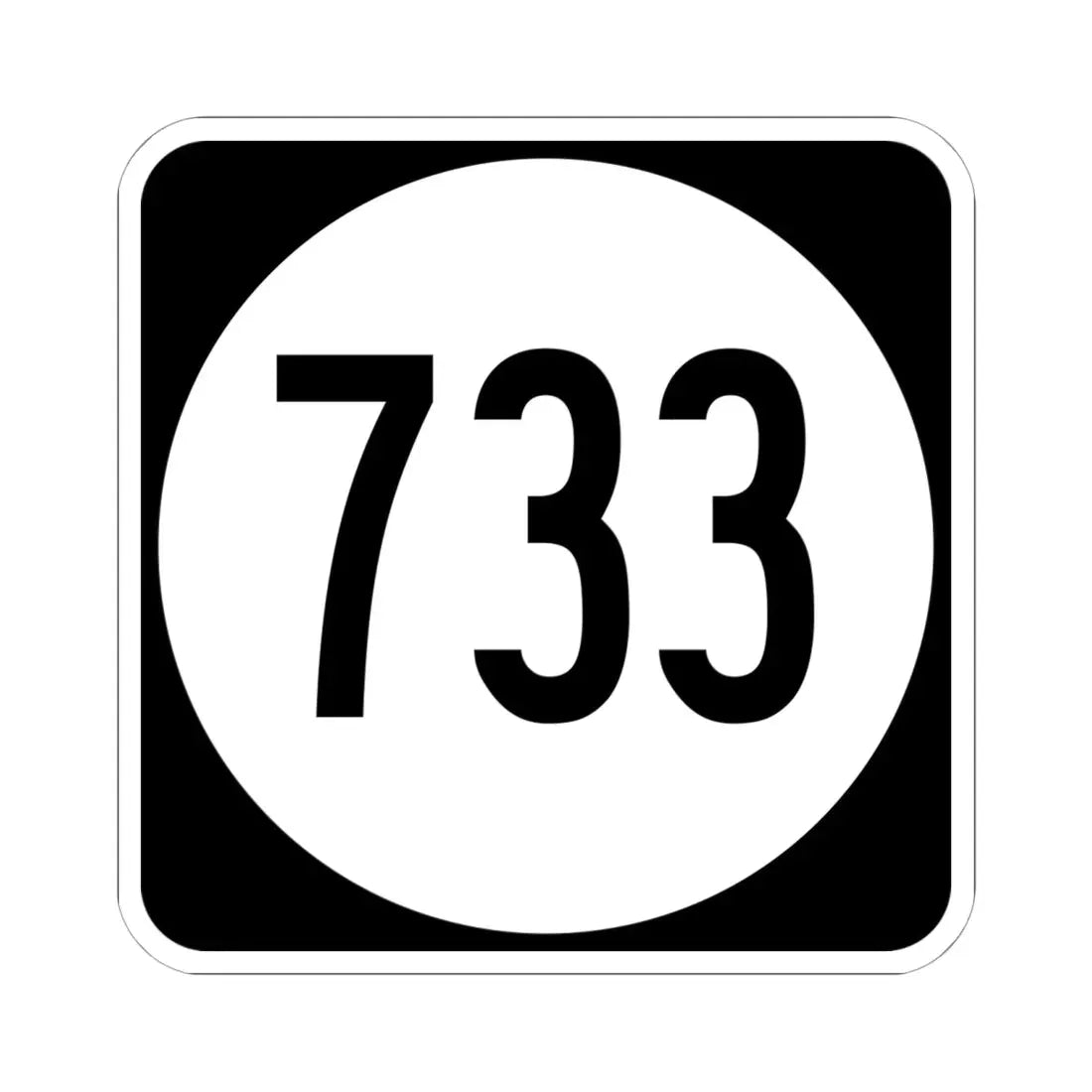 Circle sign 733 Virginia (Virginia) (Road Sign) STICKER Vinyl Kiss-Cut Decal 6 Inch White - The Sticker Space