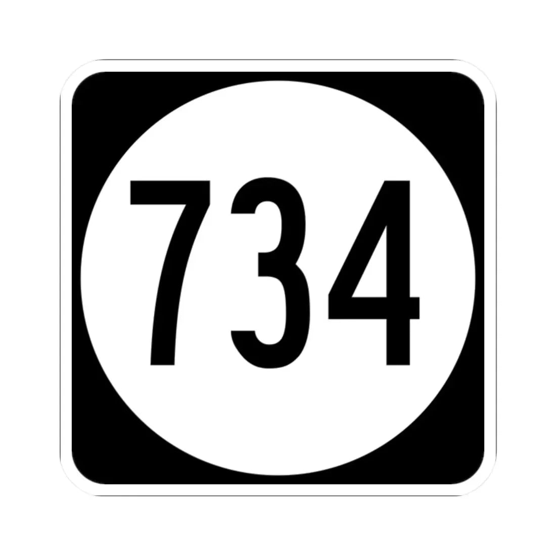 Circle sign 734 Virginia (Virginia) (Road Sign) STICKER Vinyl Kiss-Cut Decal 2 Inch White - The Sticker Space