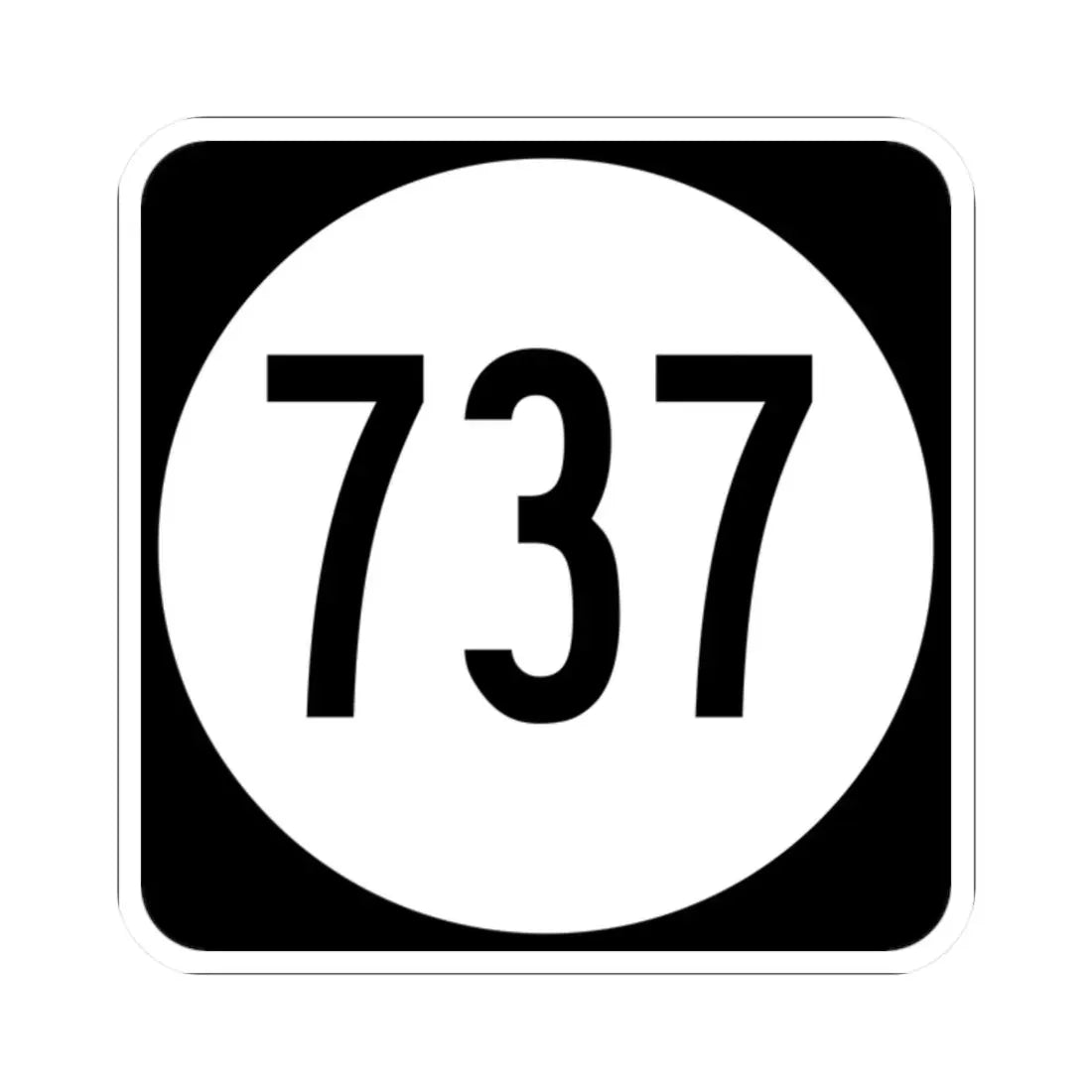 Circle sign 737 Virginia (Virginia) (Road Sign) STICKER Vinyl Kiss-Cut Decal 2 Inch White - The Sticker Space