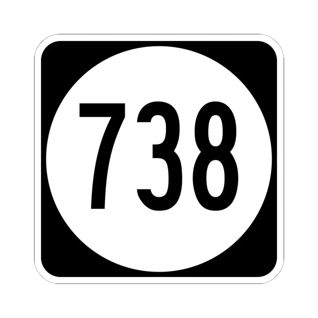 Circle sign 738 Virginia (Virginia) (Road Sign) STICKER Vinyl Kiss-Cut Decal 6 Inch White - The Sticker Space