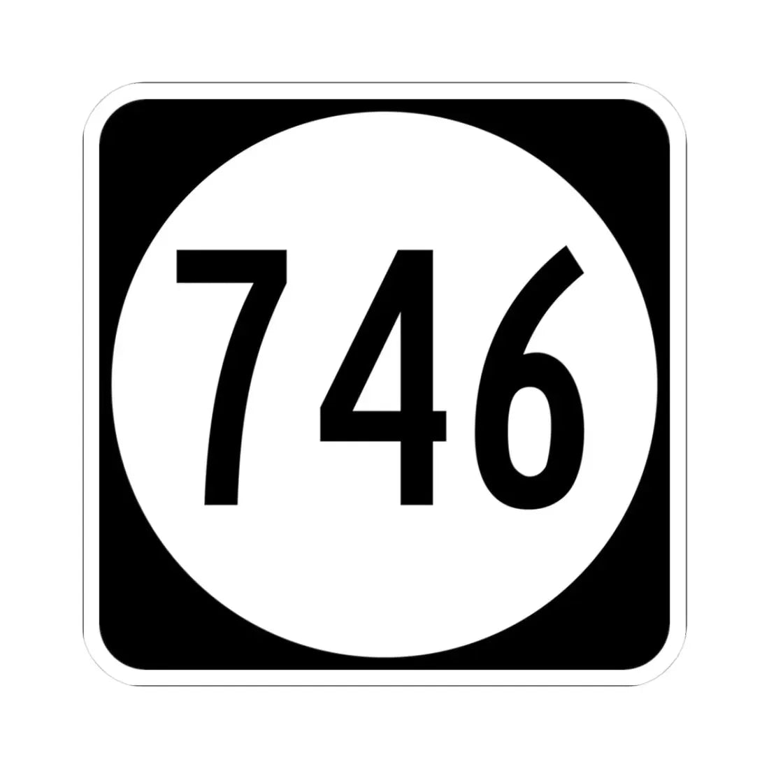 Circle sign 746 Virginia (Virginia) (Road Sign) STICKER Vinyl Kiss-Cut Decal 3 Inch White - The Sticker Space