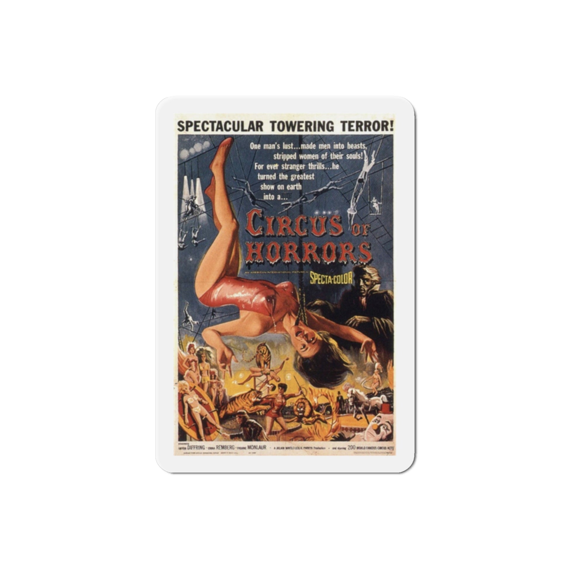 Circus of Horrors 1960 Movie Poster Die-Cut Magnet-2 Inch-The Sticker Space