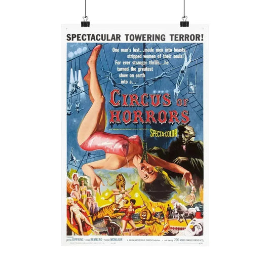 CIRCUS OF HORRORS 1960 - Paper Movie Poster 12″ x 18″ Matte - The Sticker Space