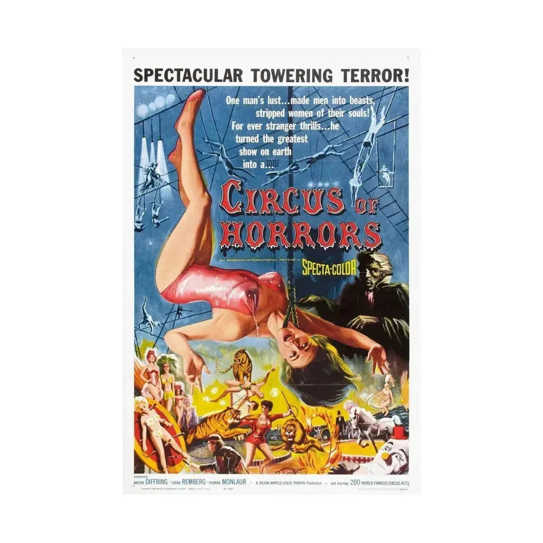 CIRCUS OF HORRORS 1960 - Paper Movie Poster - The Sticker Space