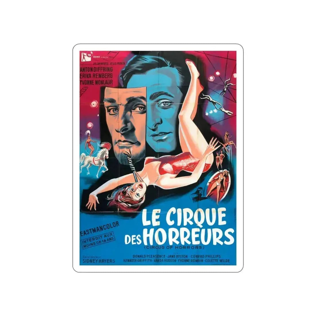 CIRCUS OF HORRORS (2) 1960 Movie Poster STICKER Vinyl Die-Cut Decal 4 Inch - The Sticker Space