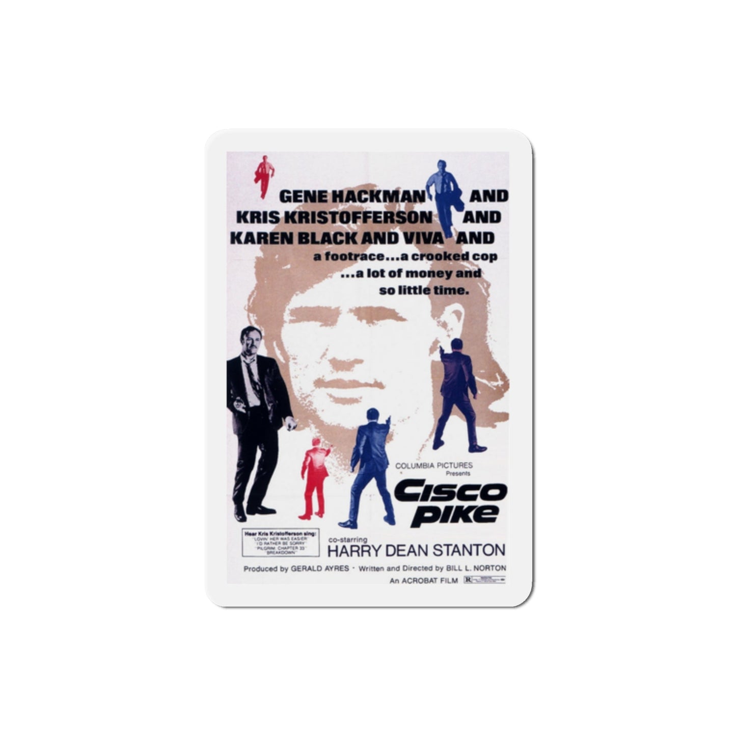 Cisco Pike 1972 Movie Poster Die-Cut Magnet-2 Inch-The Sticker Space