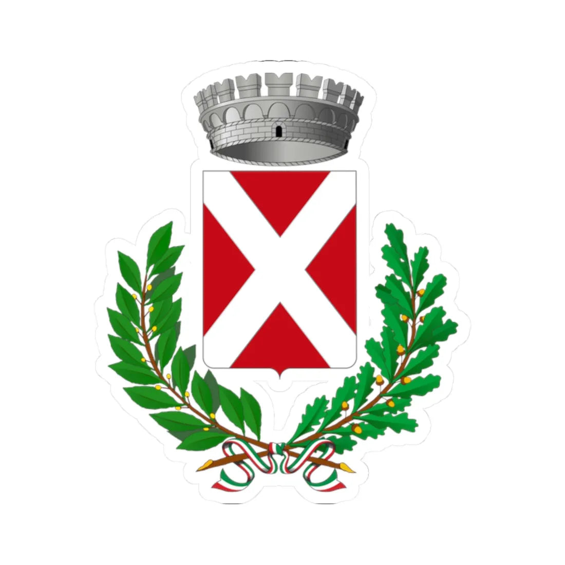 Cison di Valmarino-Stemma (Italy) (Coat of Arms) STICKER Vinyl Kiss-Cut Decal 2 Inch White - The Sticker Space