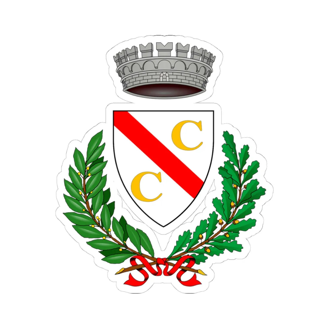 Cissone-Stemma (Italy) (Coat of Arms) STICKER Vinyl Kiss-Cut Decal 4 Inch White - The Sticker Space