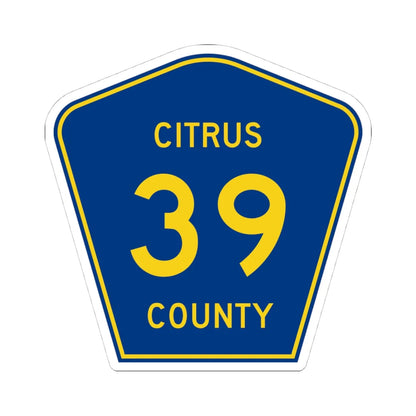 Citrus County 39 (Florida) (Road Sign) STICKER Vinyl Kiss-Cut Decal 4 Inch White - The Sticker Space