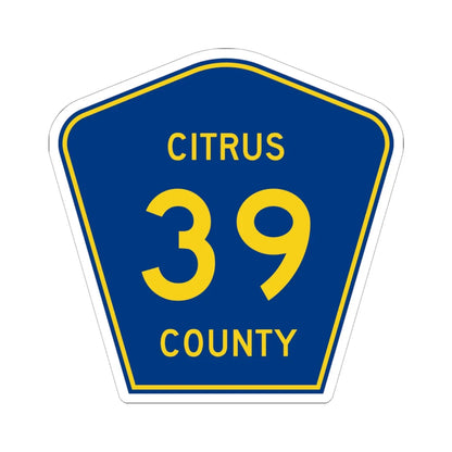 Citrus County 39 (Florida) (Road Sign) STICKER Vinyl Kiss-Cut Decal 6 Inch White - The Sticker Space