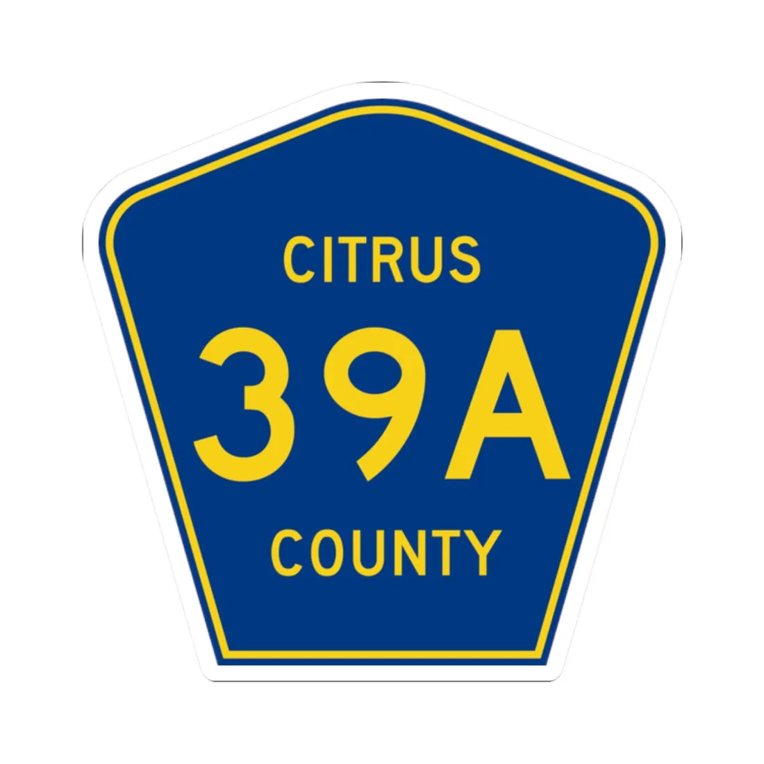 Citrus County 39A (Florida) (Road Sign) STICKER Vinyl Kiss-Cut Decal 2 Inch White - The Sticker Space