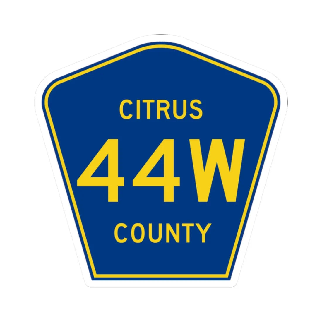 Citrus County 44W (Florida) (Road Sign) STICKER Vinyl Kiss-Cut Decal 2 Inch White - The Sticker Space