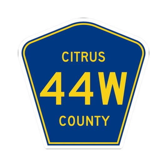 Citrus County 44W (Florida) (Road Sign) STICKER Vinyl Kiss-Cut Decal 2 Inch White - The Sticker Space