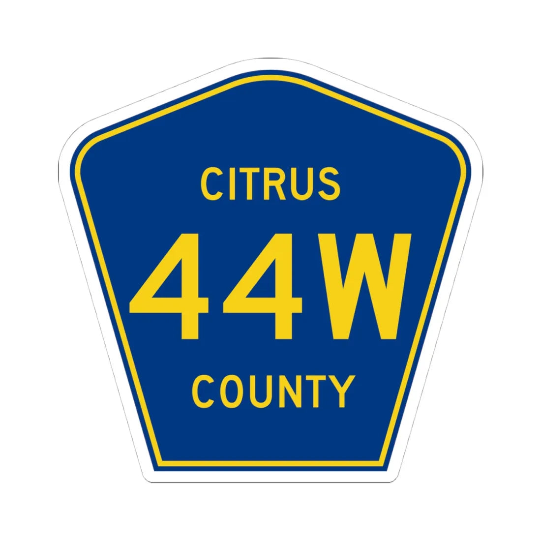 Citrus County 44W (Florida) (Road Sign) STICKER Vinyl Kiss-Cut Decal 4 Inch White - The Sticker Space