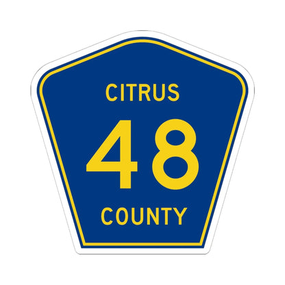 Citrus County 48 (Florida) (Road Sign) STICKER Vinyl Kiss-Cut Decal 6 Inch White - The Sticker Space