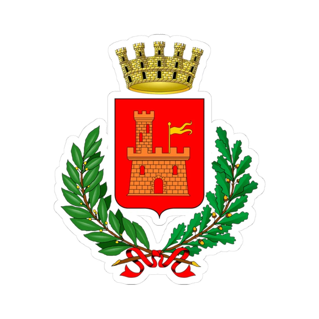 Cittadella Italia-Stemma (Italy) (Coat of Arms) STICKER Vinyl Kiss-Cut Decal 3 Inch White - The Sticker Space