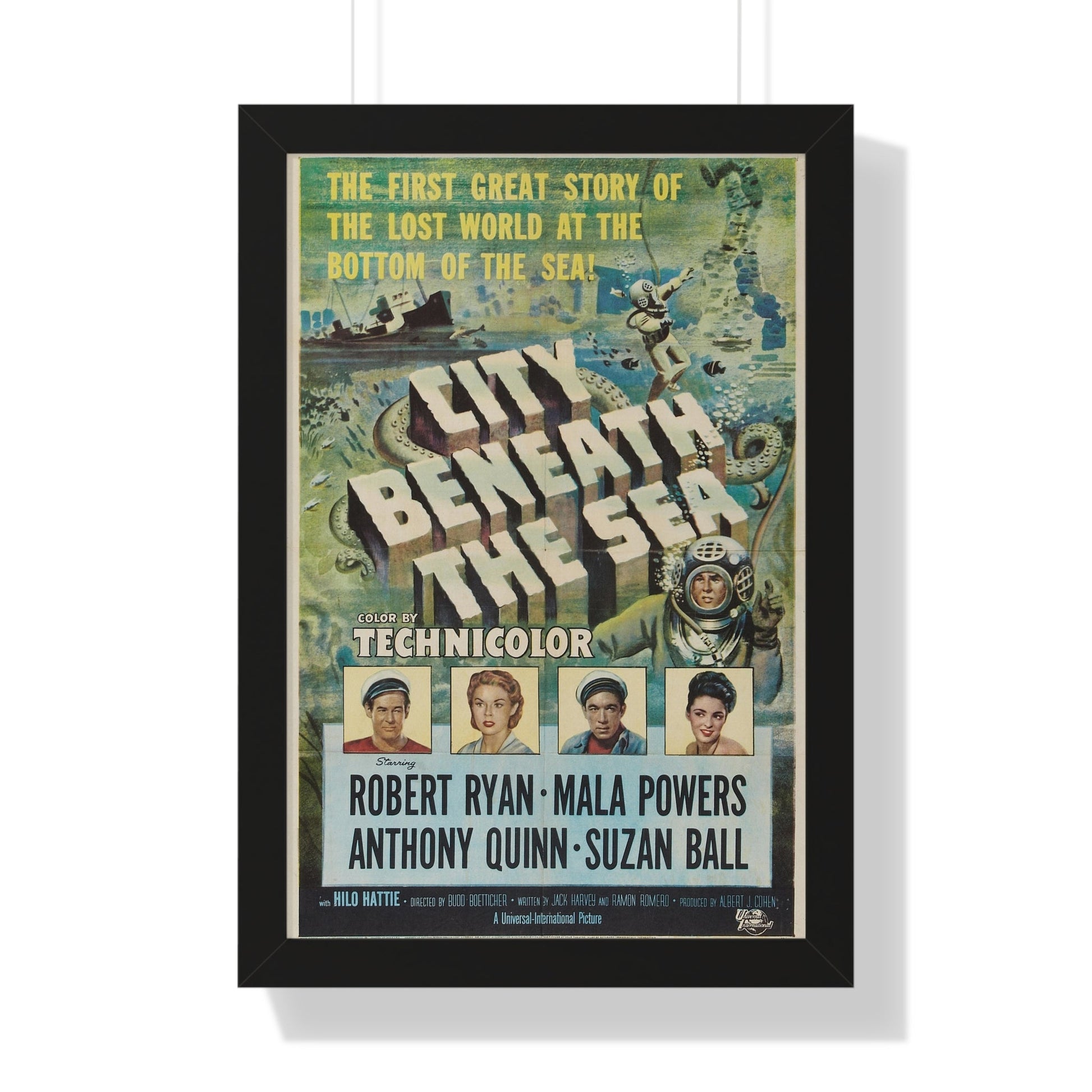 CITY BENEATH THE SEA 1953 - Framed Movie Poster-16″ x 24″-The Sticker Space