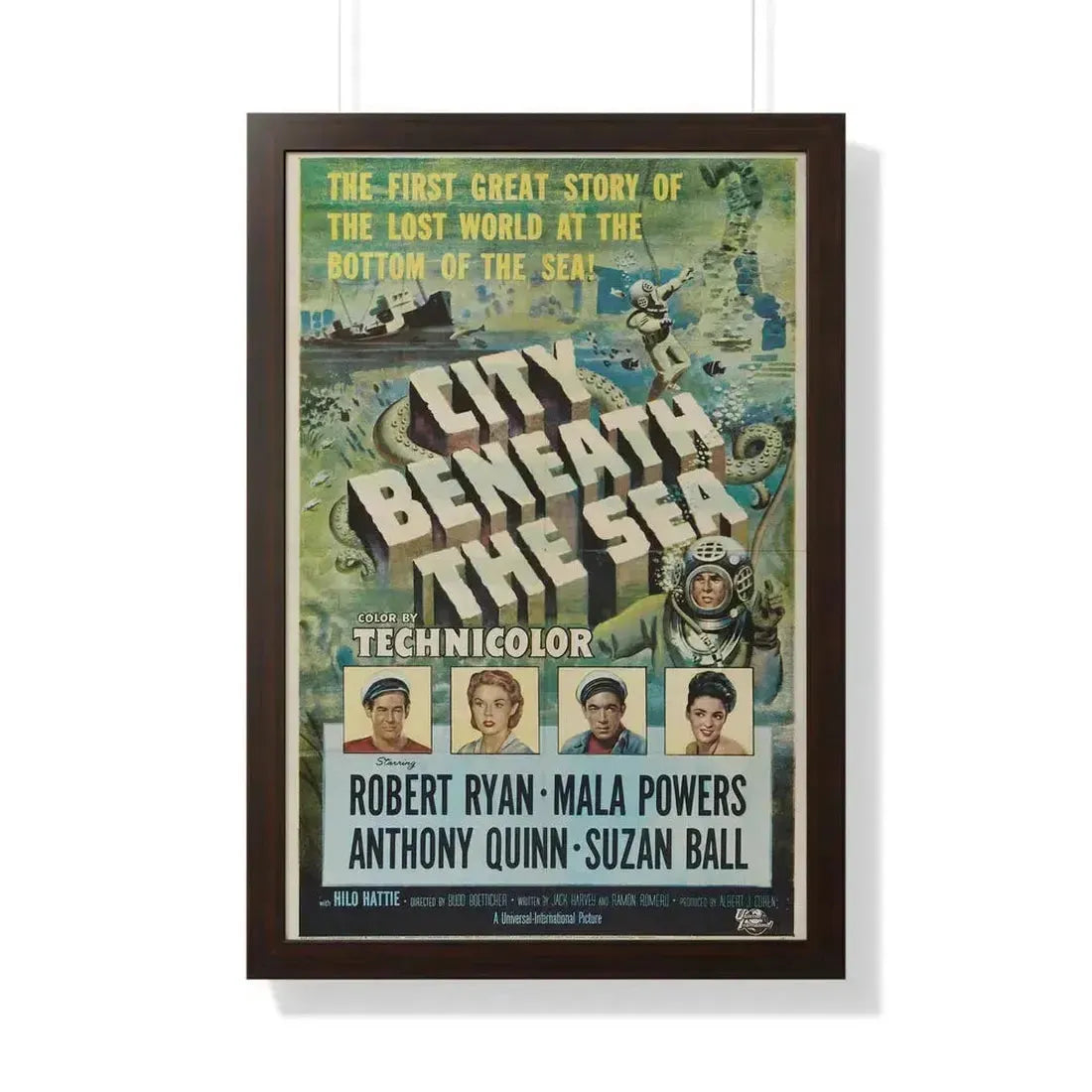 CITY BENEATH THE SEA 1953 - Framed Movie Poster 20" x 30" Walnut - The Sticker Space
