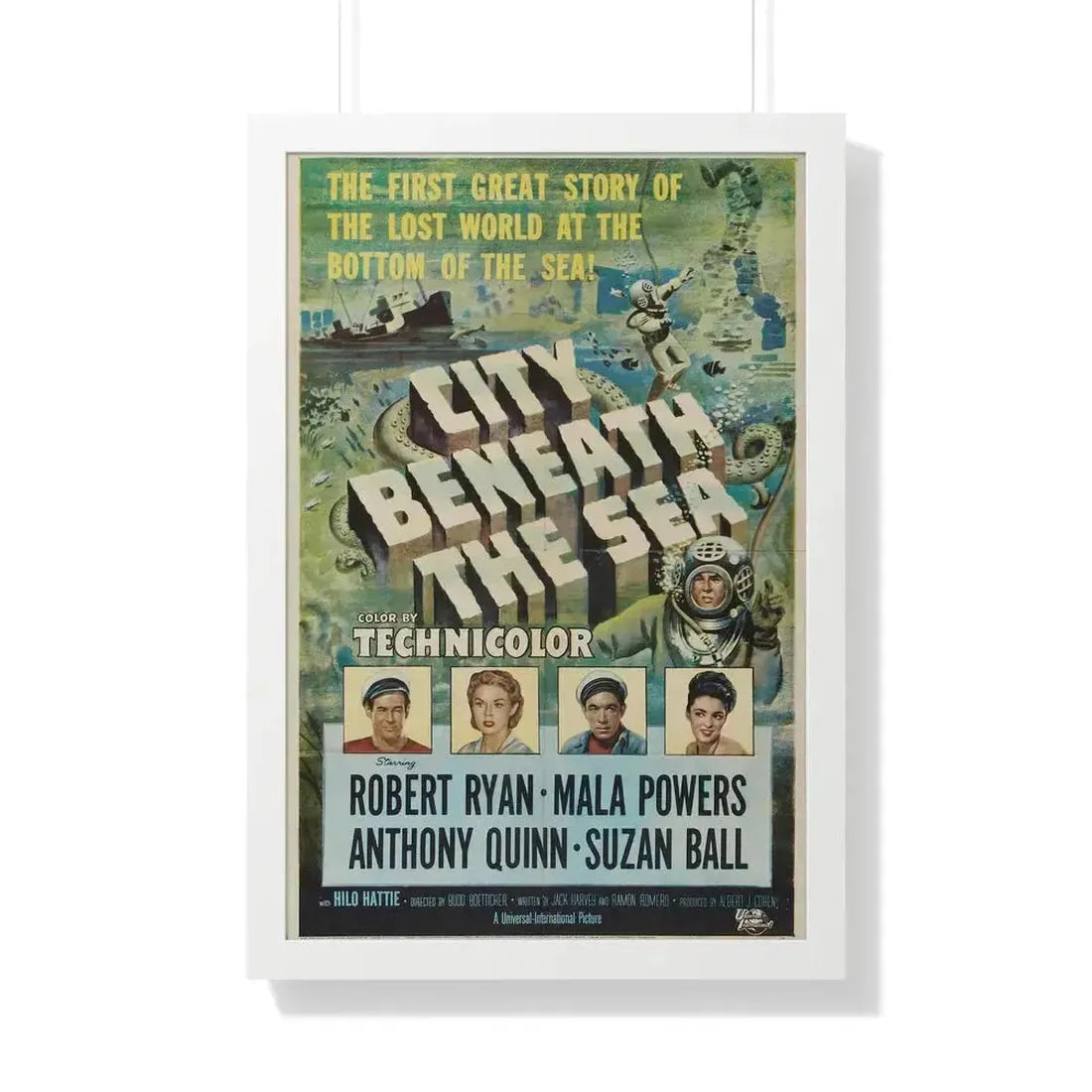 CITY BENEATH THE SEA 1953 - Framed Movie Poster 20" x 30" White - The Sticker Space