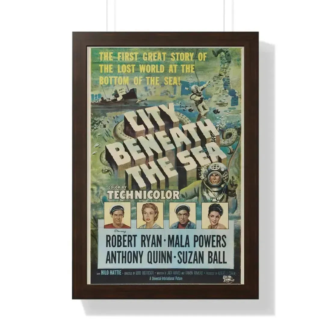 CITY BENEATH THE SEA 1953 - Framed Movie Poster - The Sticker Space