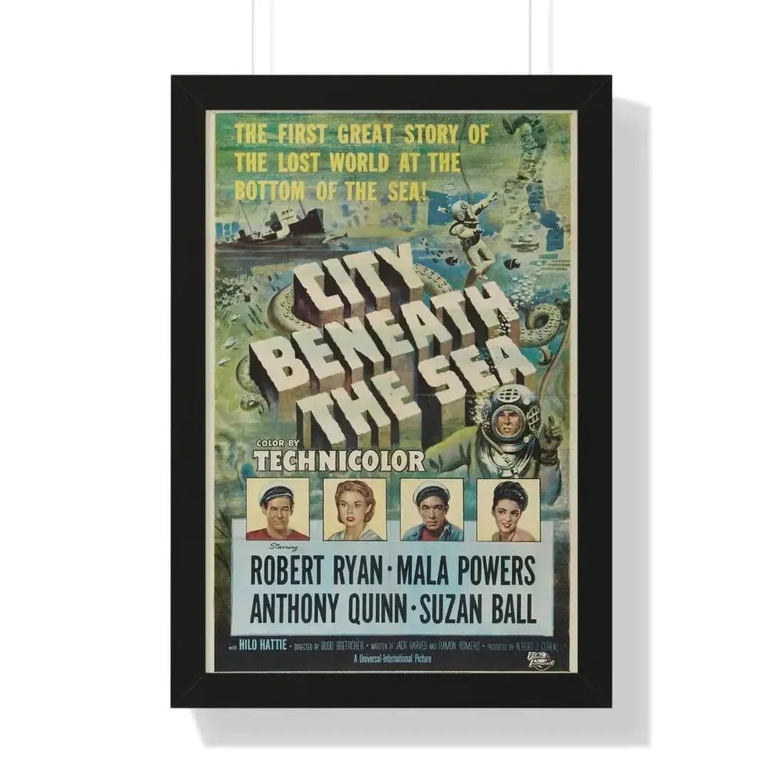 CITY BENEATH THE SEA 1953 - Framed Movie Poster - The Sticker Space