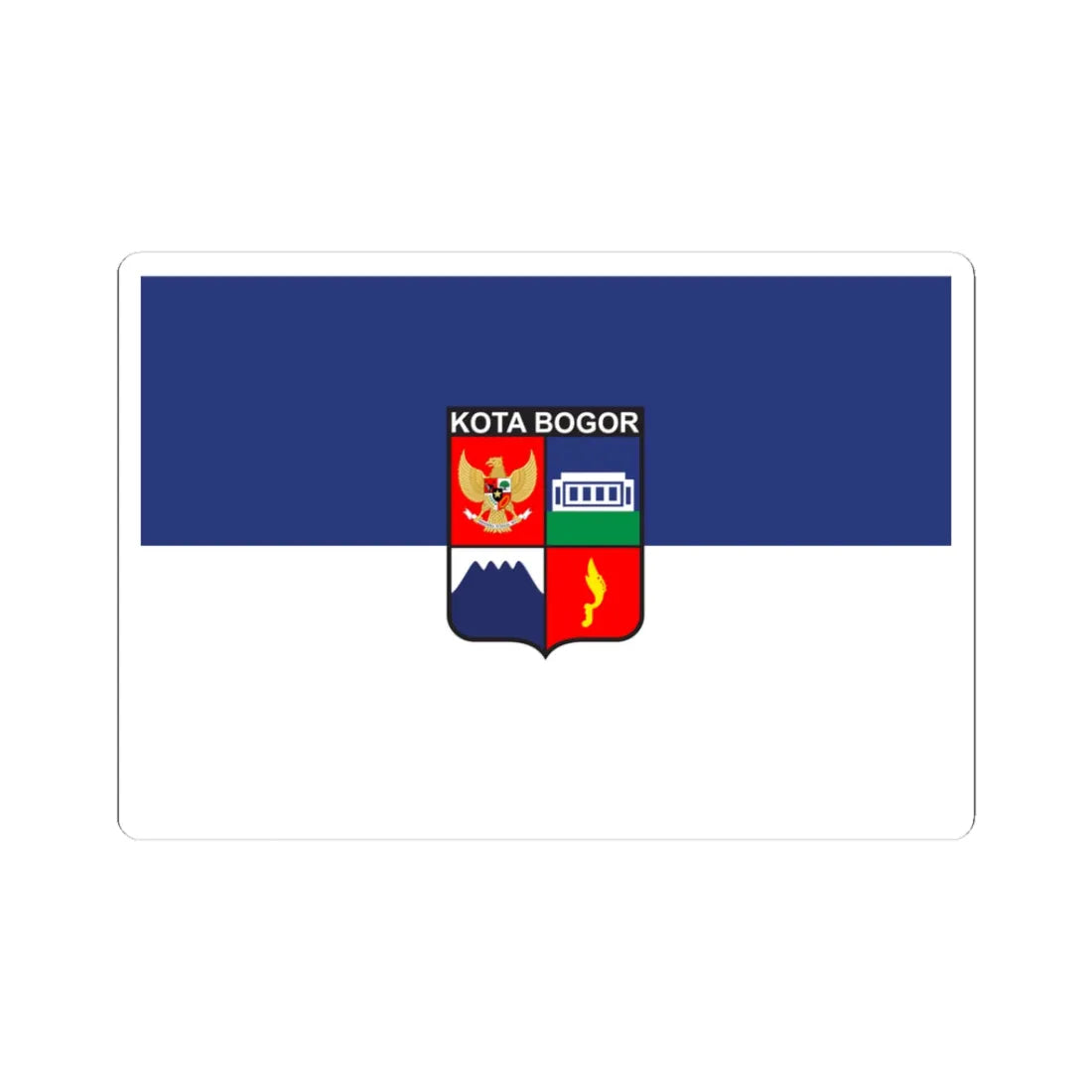 City Flag of Bogor (Indonesia) STICKER Vinyl Kiss-Cut Decal 3 Inch White - The Sticker Space