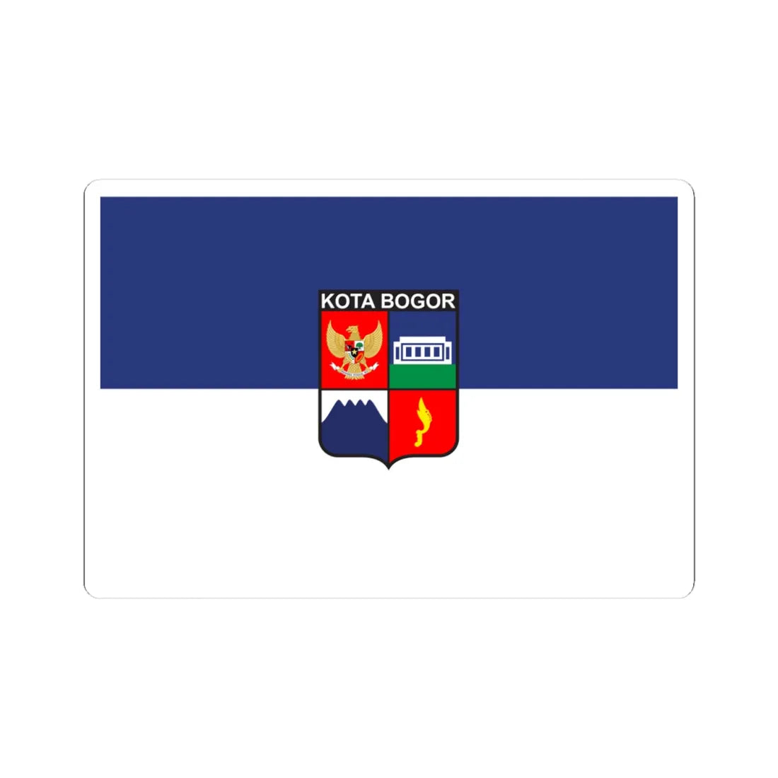 City Flag of Bogor (Indonesia) STICKER Vinyl Kiss-Cut Decal 4 Inch White - The Sticker Space