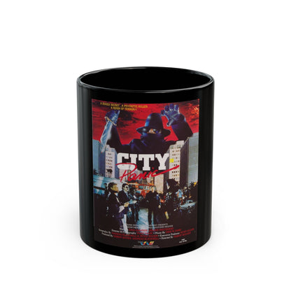 CITY IN PANIC 1986 Movie Poster - Black Coffee Mug-11oz-The Sticker Space