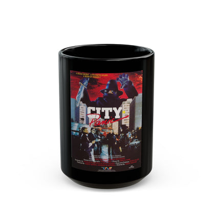 CITY IN PANIC 1986 Movie Poster - Black Coffee Mug-15oz-The Sticker Space