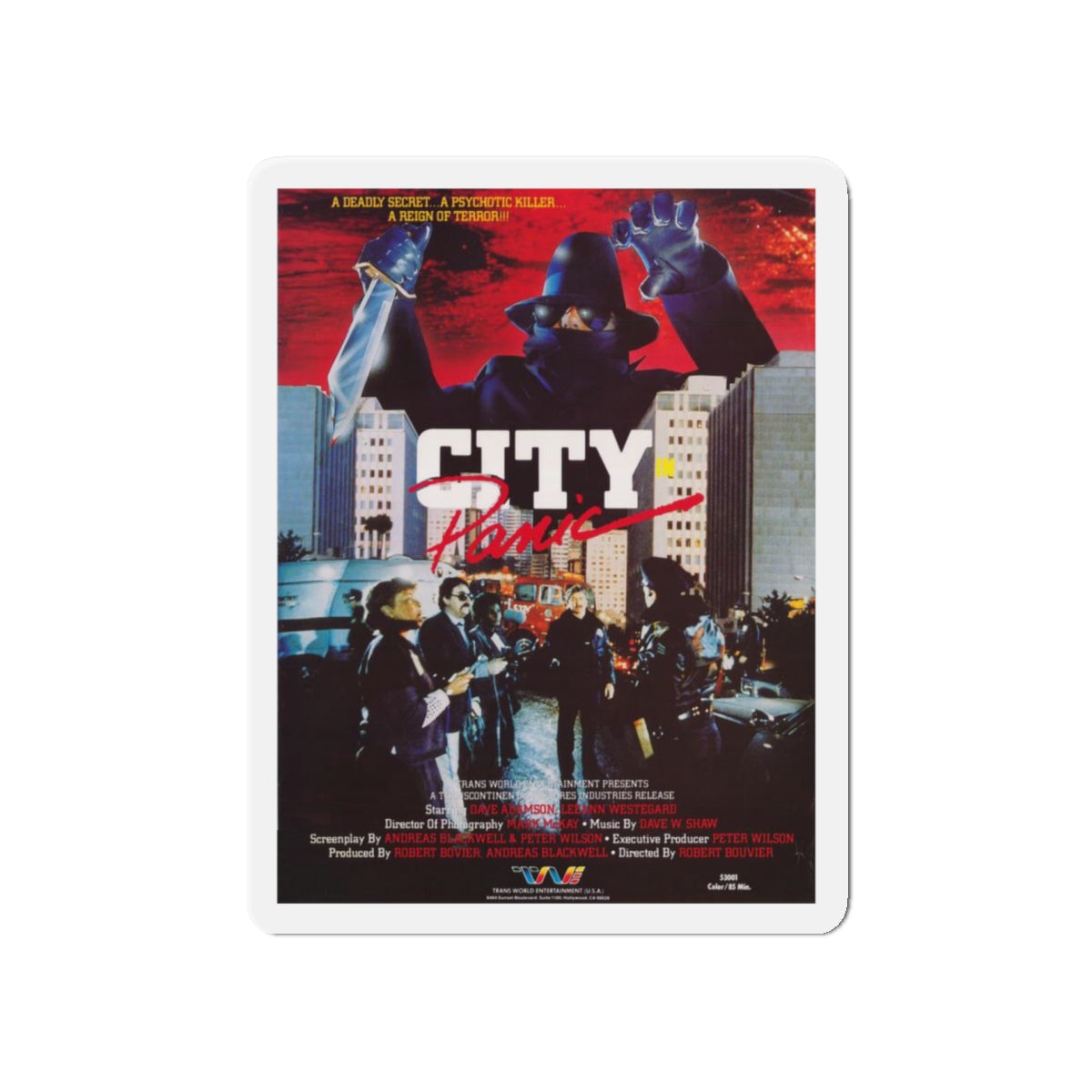 CITY IN PANIC 1986 Movie Poster - Die-Cut Magnet-5" x 5"-The Sticker Space