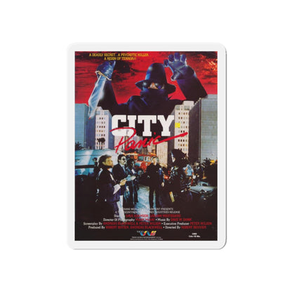 CITY IN PANIC 1986 Movie Poster - Die-Cut Magnet-6 × 6"-The Sticker Space