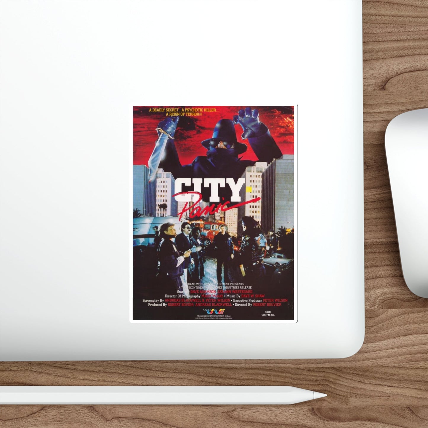 CITY IN PANIC 1986 Movie Poster STICKER Vinyl Die-Cut Decal-The Sticker Space