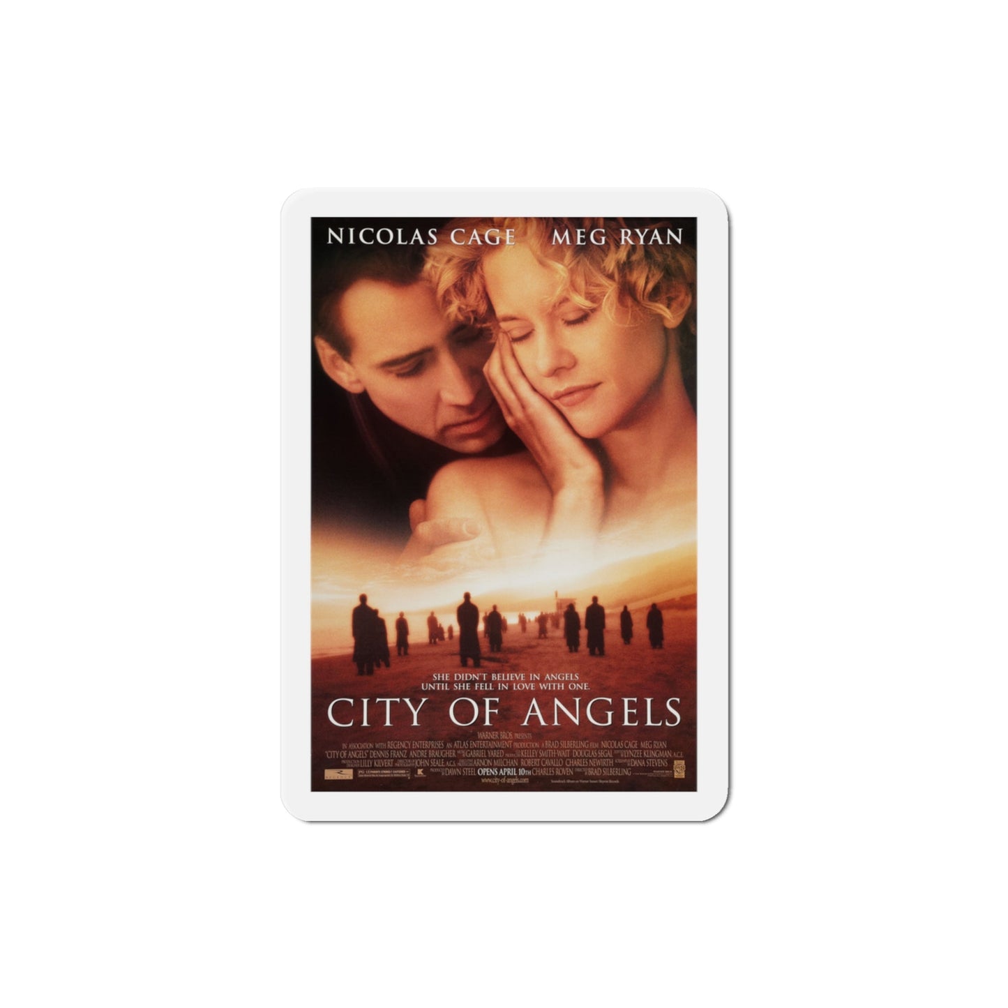 City of Angels 1998 Movie Poster Die-Cut Magnet-3" x 3"-The Sticker Space