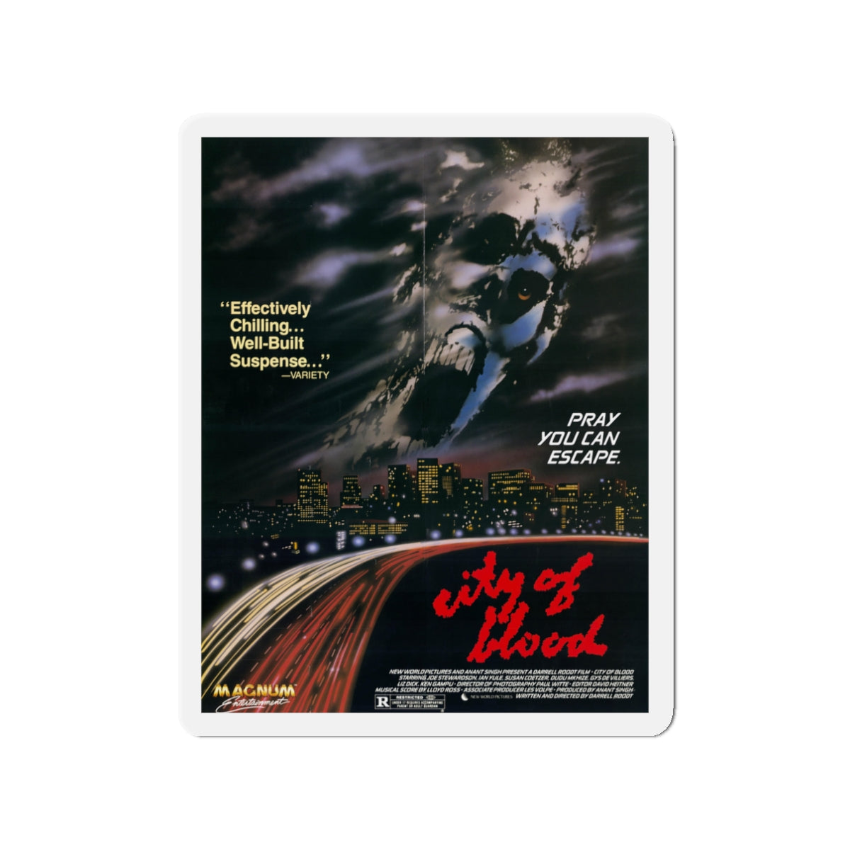 CITY OF BLOOD 1987 Movie Poster - Die-Cut Magnet-3" x 3"-The Sticker Space