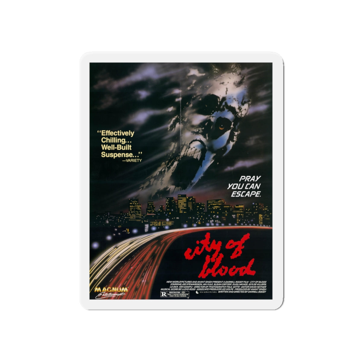 CITY OF BLOOD 1987 Movie Poster - Die-Cut Magnet-5" x 5"-The Sticker Space