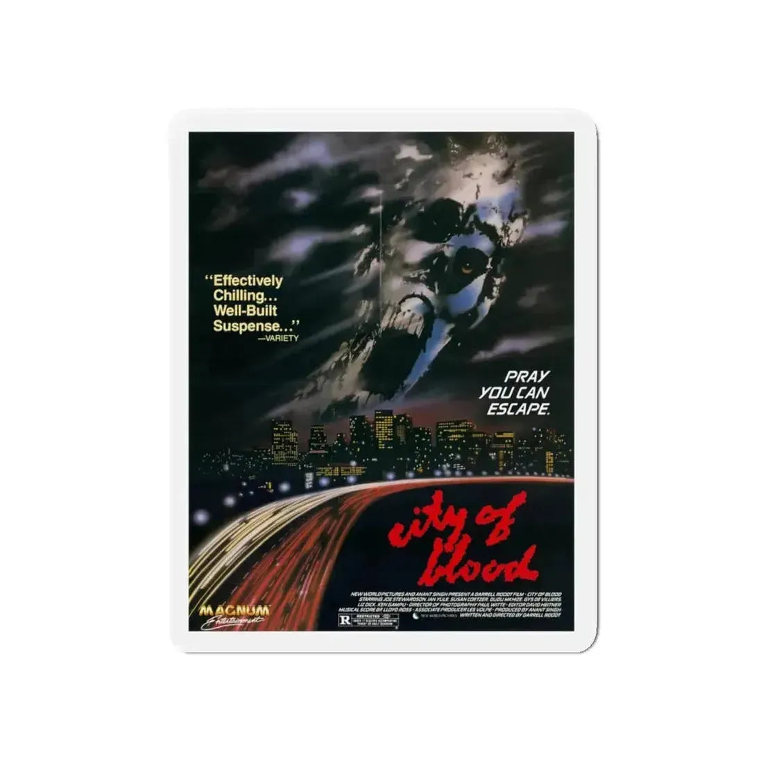 CITY OF BLOOD 1987 Movie Poster - Refrigerator Magnet - The Sticker Space