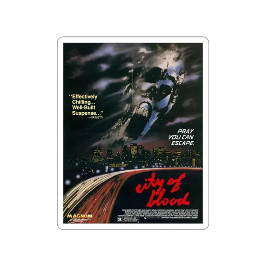 CITY OF BLOOD 1987 Movie Poster STICKER Vinyl Die-Cut Decal 2 Inch - The Sticker Space