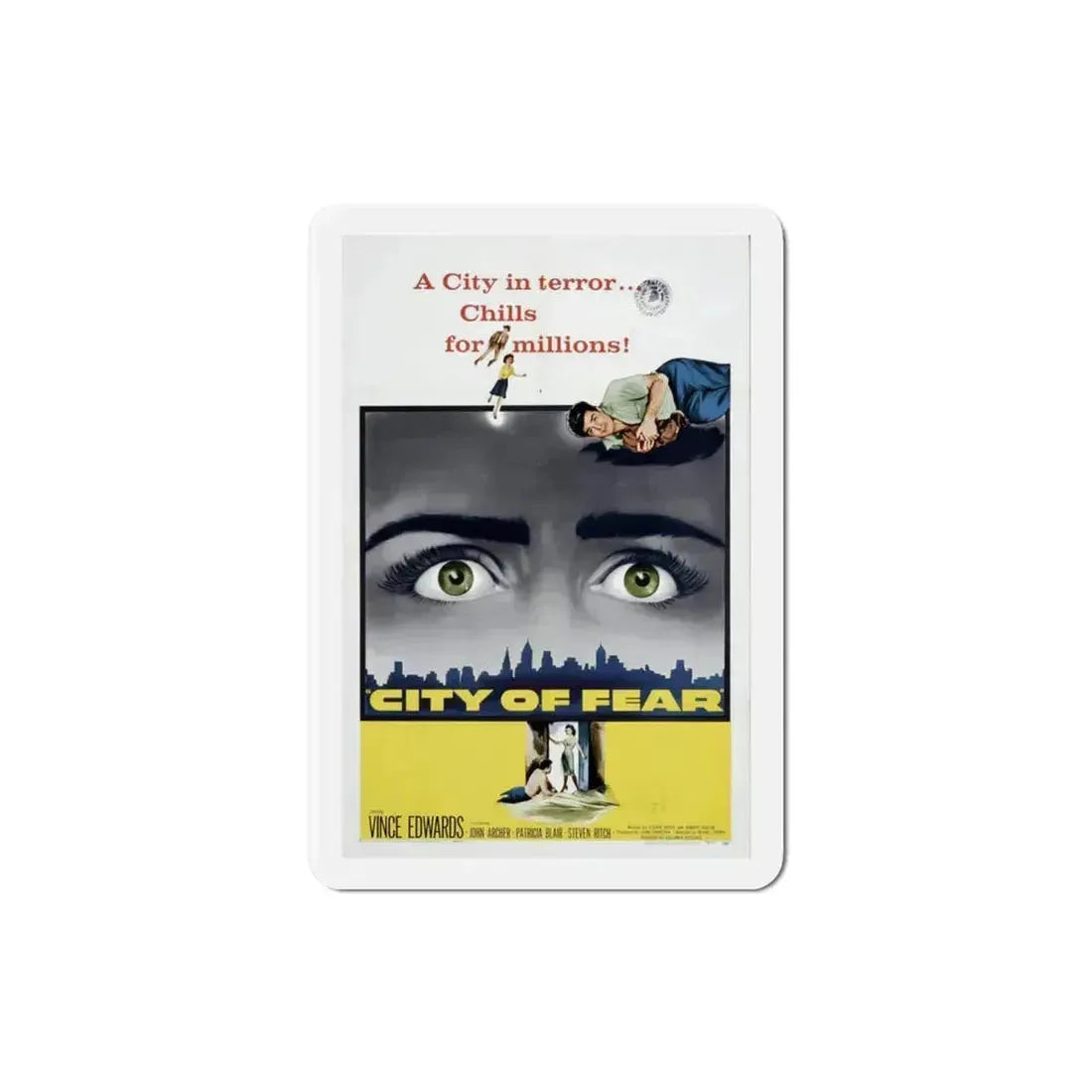 City of Fear 1959 Movie Poster Refrigerator Magnet 3 Inch - The Sticker Space