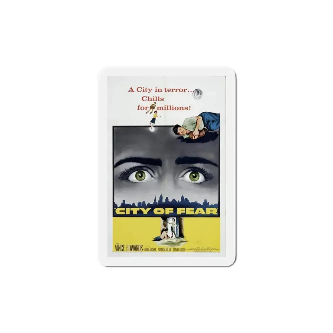 City of Fear 1959 Movie Poster Refrigerator Magnet 6 Inch - The Sticker Space