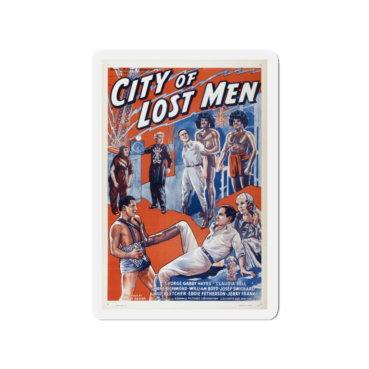 CITY OF LOST MEN 1940 Movie Poster - Die-Cut Magnet-3" x 3"-The Sticker Space