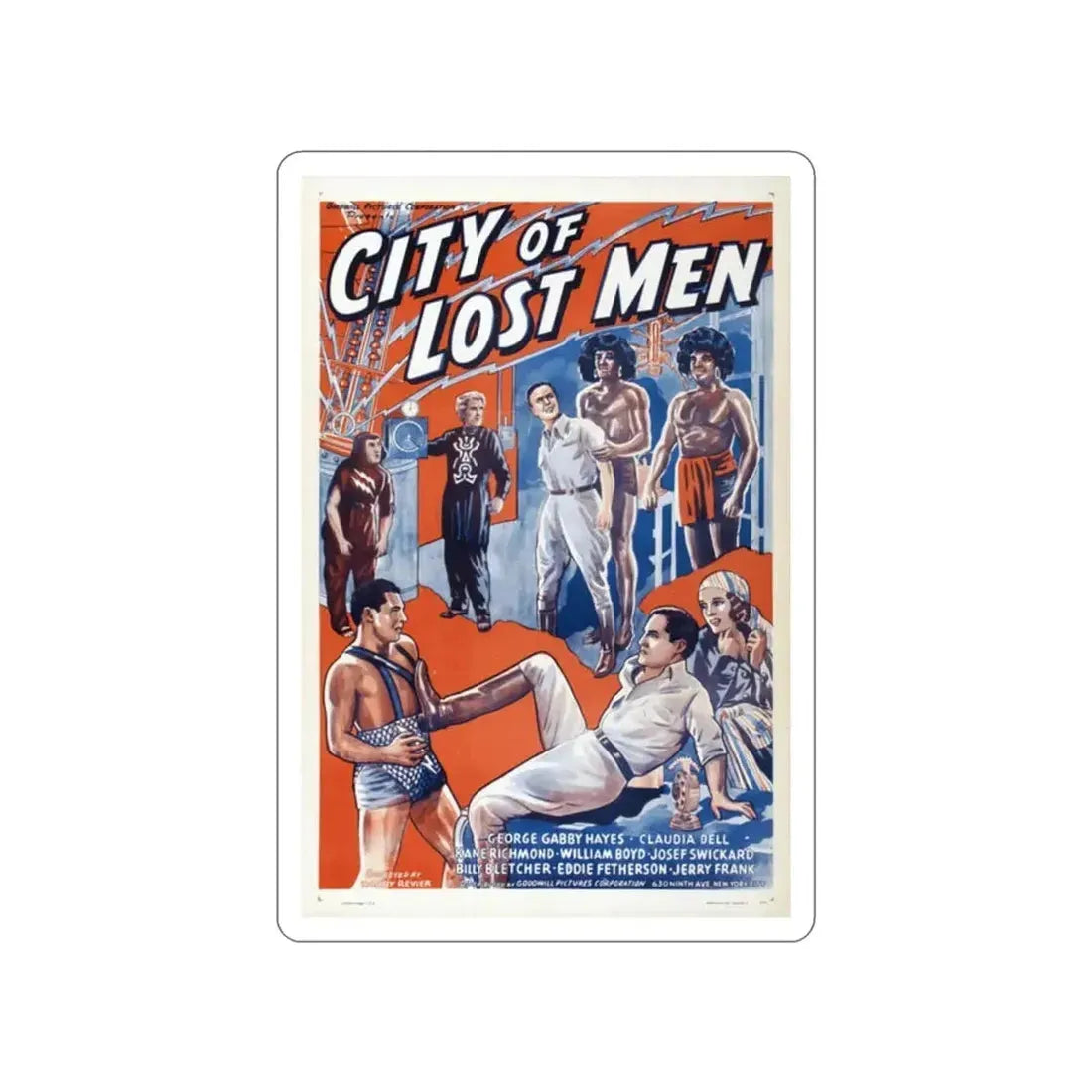 CITY OF LOST MEN 1940 Movie Poster STICKER Vinyl Die-Cut Decal - The Sticker Space