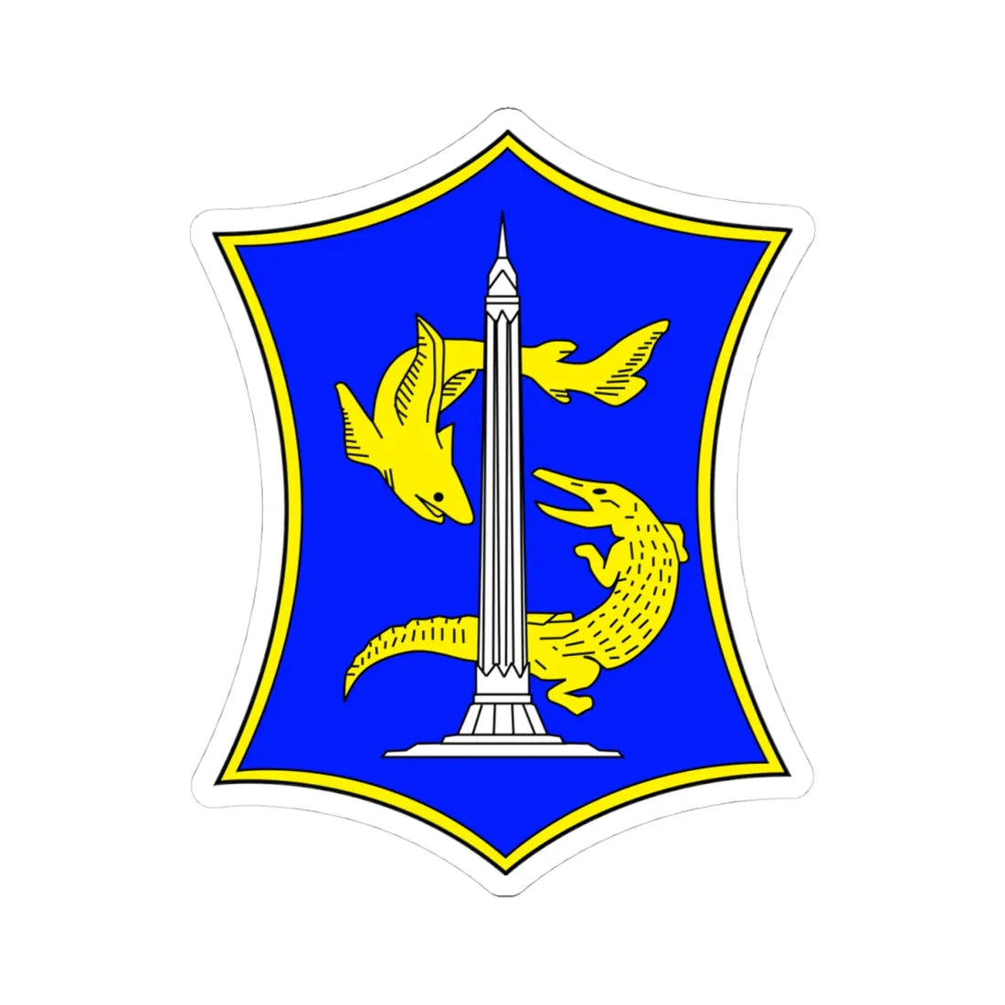 City of Surabaya Logo (Indonesia) (Coat of Arms) STICKER Vinyl Kiss-Cut Decal 4 Inch White - The Sticker Space