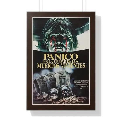 CITY OF THE LIVING DEAD (ARGENTINA) 1980 - Framed Movie Poster 16″ x 24″ Walnut - The Sticker Space